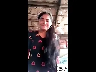 Desi village Indian Girlfreind showing tits and pussy for make obsolete